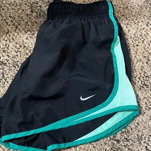 Nike Black and Mint Green Running Shorts